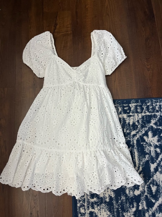 Altar'd State Dresses & Skirts - Altar'd State White Eyelet Puff Sleeve Dress